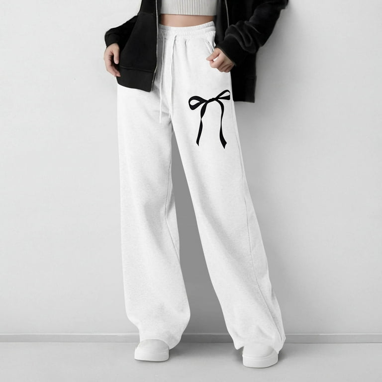 GLCCG Girls' Straight Leg Sweatpants Drawstring High Waisted Baggy