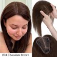 thumbnail image 2 of HAIRRO Human Hair Toppers For Women 100% Remy Topper Without Bangs 150% Density 8*10cm Silk Base Clip In Topper 14inch 25g - Dark Blonde, 2 of 8