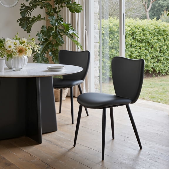 Prestige Dining Chair Black Dining Chair, Modern Style, Plush and durable faux leather fabric, Plywood, Indoor Dining