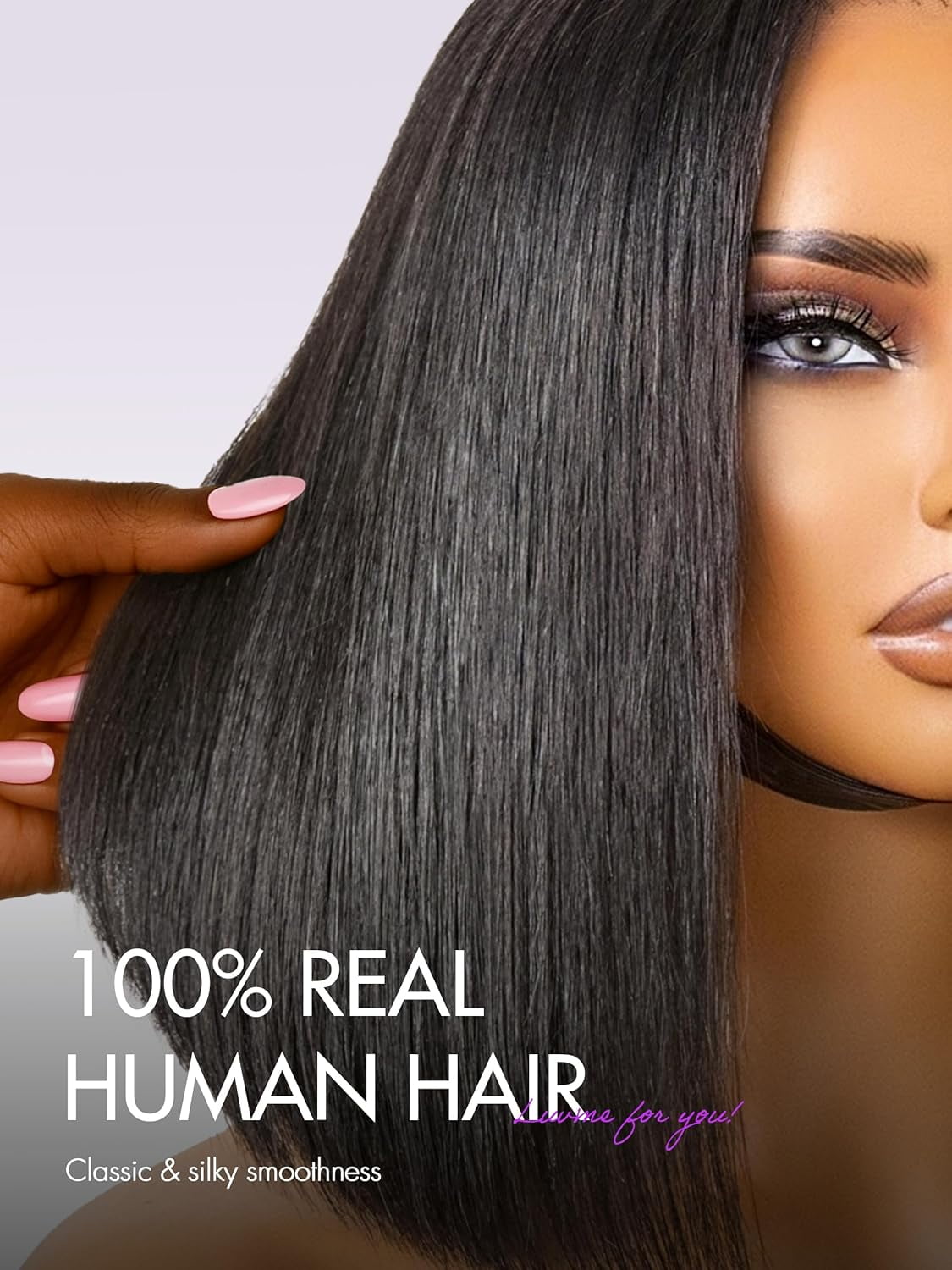 LUVME 7x6 PartingMax HD Lace Front Bob Wigs 10" Human Hair Pre Cut Plucked Glueless Natural Black Color
