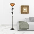 thumbnail image 6 of 72" Amber Torchiere Floor Lamp With Brown Glass Dome Shade, 6 of 7