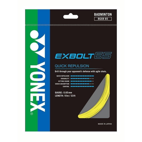 YONEX BG Exbolt 65 Badminton String Yellow