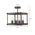 thumbnail image 4 of Farmhouse Metal 4 Light Ceiling Fixture with Wall Outlet Switch, Bronze, 4 of 4