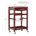 thumbnail image 2 of Linon Neyrey Mobile Kitchen Island with Speckled Granite Top, Wenge, 2 of 15