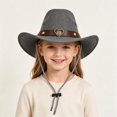 thumbnail image 4 of Kids Outdoor Cowboy Hat for Children Classic Western Style Sun Hat with Woven Cord and Wind Design, 4 of 5