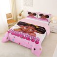 thumbnail image 2 of Castle Fairy Black Cute Princess Queen Comforter Set 3 Pieces,Crown Star Art Comforter Sets Queen,Pink,Pink Reversible,1 Comforter and 2 Pillowcases, 2 of 6