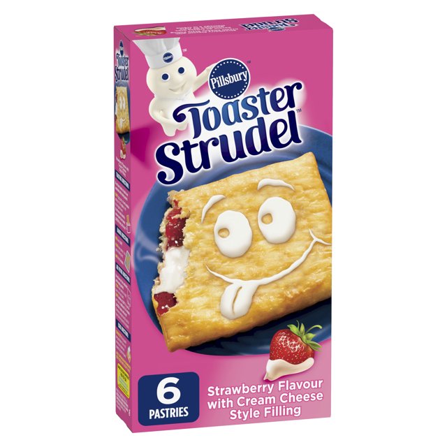 Pillsbury Toaster Strudel Strawberry Flavour with Cream Cheese Style Filling, 6 Pastries, 326 g