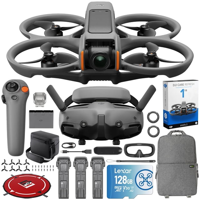 Drone DJI Avata 2 FPV Fly More Combo con 3 baterías 4K Cam