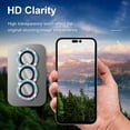 thumbnail image 3 of Dteck for Apple iPhone 15 Pro Max 3D Bling Diamond Ring Les Cover, Shockproof Drop Protection 9H Tempered Glass Camera Cover Metal Ring Case Friendly Scratch Resistant Camera Lens Protector, purple, 3 of 6