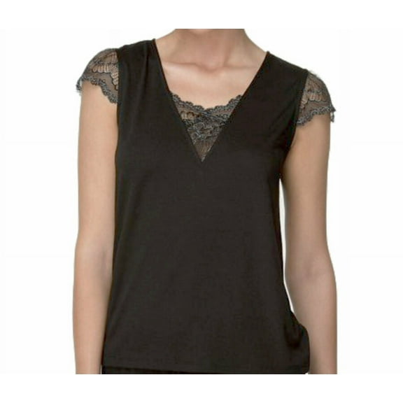 Flora by Flora Nikrooz Womens Kat Lace-Trimmed Knit Top