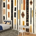 thumbnail image 2 of Peel and Stick Wallpaper Canvas Modern Stripe Beige White Geometric Diamond Shapes Striped Lines Earth Modern Art Wall Mural Decor Self Adhesive and Removable 100in x 144in, 2 of 7