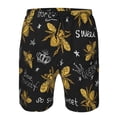 thumbnail image 4 of Disketp Men'S Swim Trunks Hawaiian Breathable Surf Beach Swimsuits Mesh Lining Beach Shorts With Pockets-Hohey Bee Golden Embroidery, 4 of 9