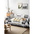 thumbnail image 3 of Gnomes Bees Sofa Covers for 2-3 Cushion Couch L-Shaped Sectional, Spring Sunflowers Honey Daisy Black Plaid Washable Sofa Covers Slipcover for Living Room Furniture, Couch Cover Blanket 71"x134", 3 of 9