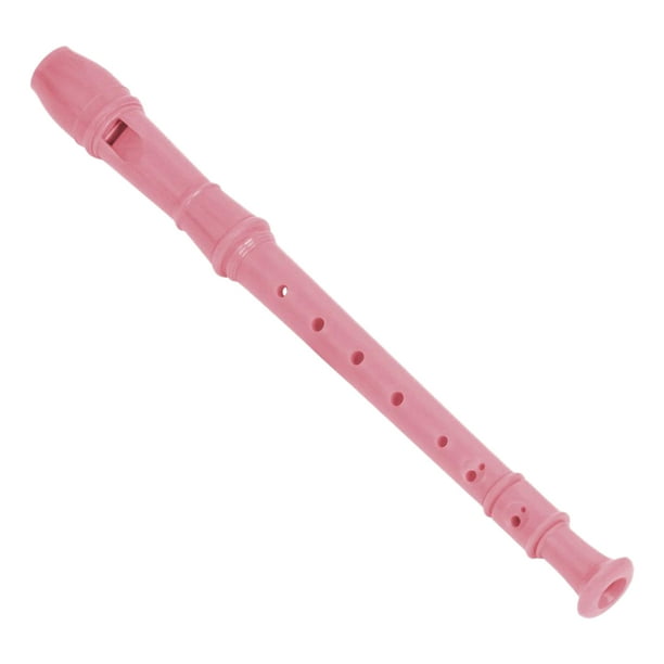 Flauta dulce soprano de plástico ABS de 8 agujeros, clarinete desmontable para estudiantes Rosado
