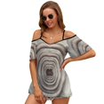 thumbnail image 2 of Use Your Words Femmes Hauts à Manches Courtes Col Rond Creux Bretelles Tees Streetwear Collage Surréalisme Vintage, 2 of 4