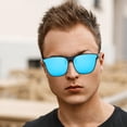 thumbnail image 6 of Polarized Clip On Sunglasses Unisex Large Frame Flip up Polarized Sunglasses Blue, 6 of 8