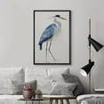 thumbnail image 3 of PixonSign Framed Canvas Print Wall Art Watercolor Pastel Blue Heron Bird Side Profile Animals Wilderness Illustrations Modern Art Antique Vintage Farmhouse Relax/Calm/Cozy - 16"x24" Black, 3 of 5