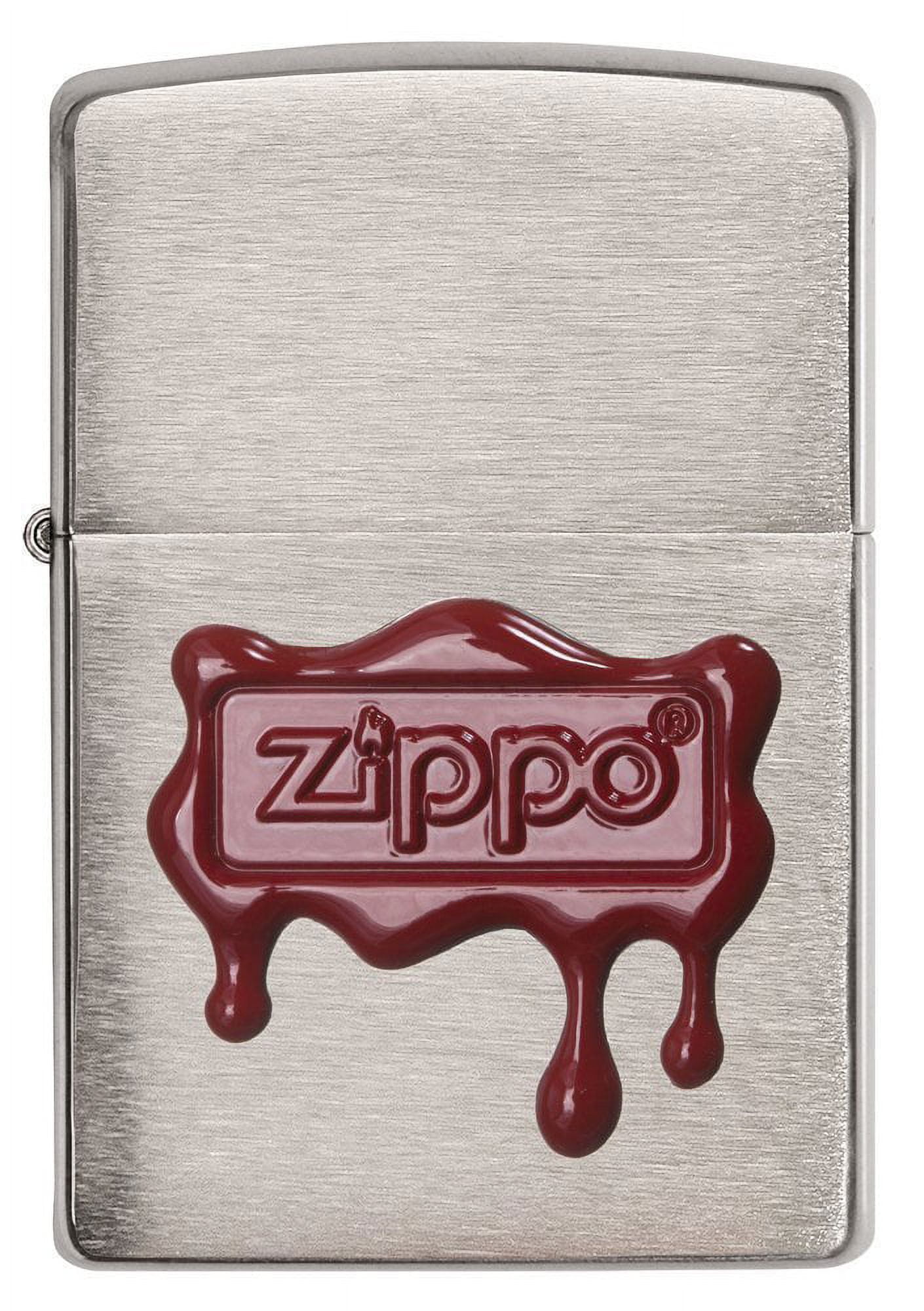 29492 200 Zippo Red Wax Seal Brushed Chrome Pocket Lighter