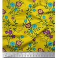 thumbnail image 1 of Soimoi Silk Fabric Leaves & Floral Artistic Printed Craft Fabric by the Yard 42 Inch Wide, 1 of 1