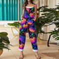 thumbnail image 6 of BOMYJESK Women's Halloween Jumpsuits Cartoon Pumpkin One Piece Sleeveless Rompers Pants 2026 Fall Baggy Overalls Purple L, 6 of 7