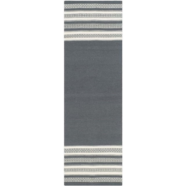 Safavieh Dhurries Dark Grey Contemporary Rug - 2'6" x 8'