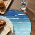 thumbnail image 3 of Blue Beige Ombre Round 13 Inch Placemats Set of 4, Coastal Nautical Summer Beach Wave HeatResistant Non Slip Place Mats for Dining Table, Wipeable Braided Kitchen Table Mats for Housewarming, 3 of 9