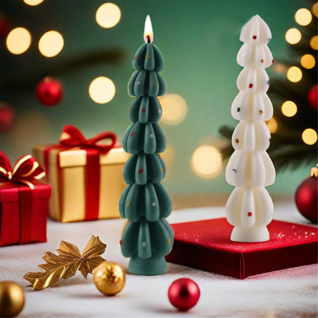 BQBQERT Christmas Tree Silicone Molds for Epoxy Resin, Home Decoration, Christmas Themed Silicone Molds for Making Candle