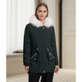 thumbnail image 4 of Winter Coats for Women Warm Fleece Long Back Jacket Thicken Parka with Hood Dark Green L, 4 of 7