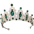 thumbnail image 3 of KAKOWELY Tiara nupcial de cristal, corona, tiara, tocado de boda, diadema de cumpleaños, accesorio para el cabello, 3 of 4