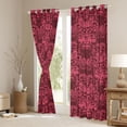 thumbnail image 3 of Homewish Bohemian Skull Damask Blackout Curtains,Happy Halloween Curtains Pack of 2 (42x84 Each),Pink, 3 of 6