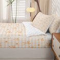 thumbnail image 5 of Manfei Modern Checkered Zipper Queen Comforter Set with Fitted Sheet and 2 Pillowcases,Cute Bow Zipper Bedding Set,Orange Beige,Reversible,4pcs, 5 of 8