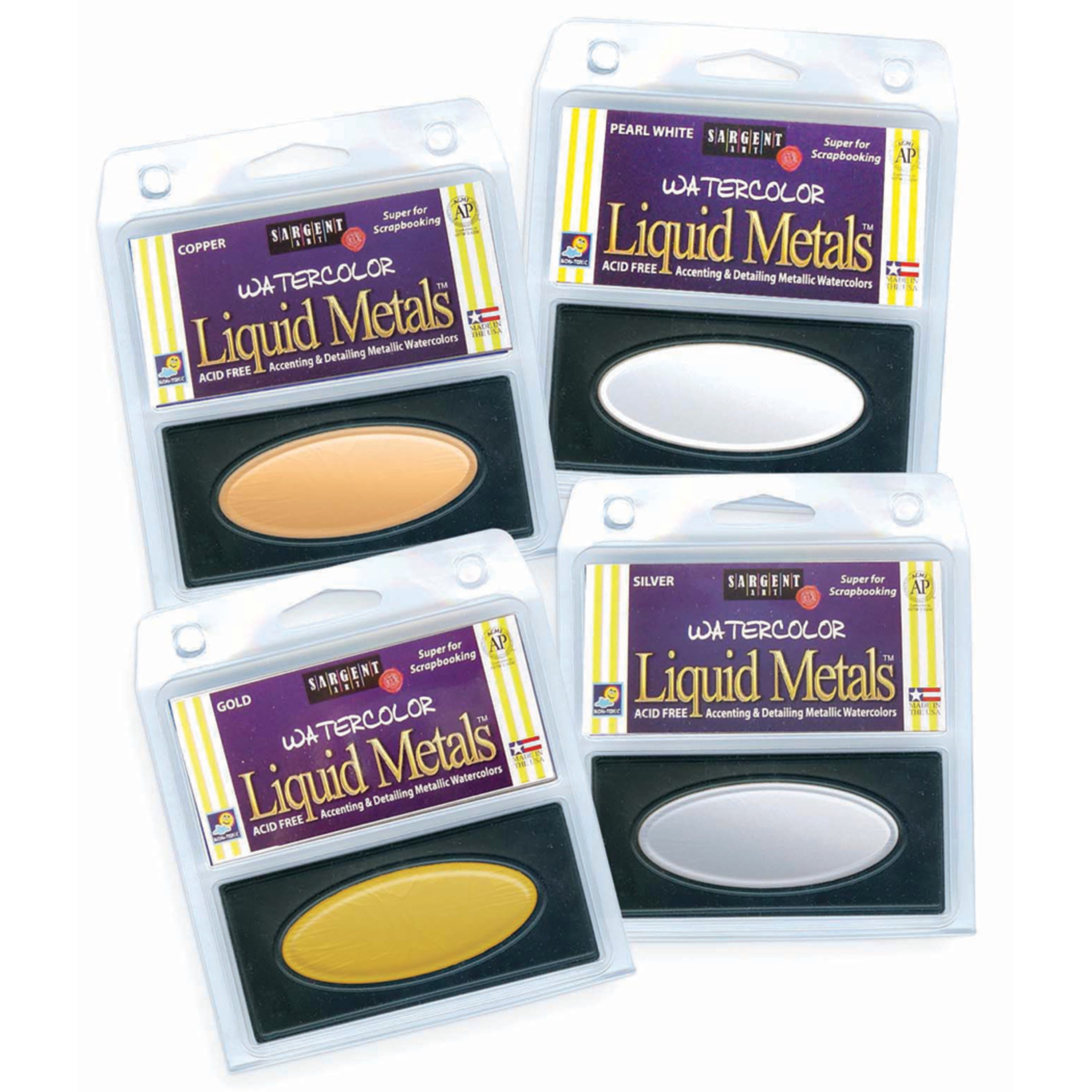 Sargent Art Liquid Metals Metallic Watercolor, 7.5 Gm. Pan, Pearl White - Walmart.com
