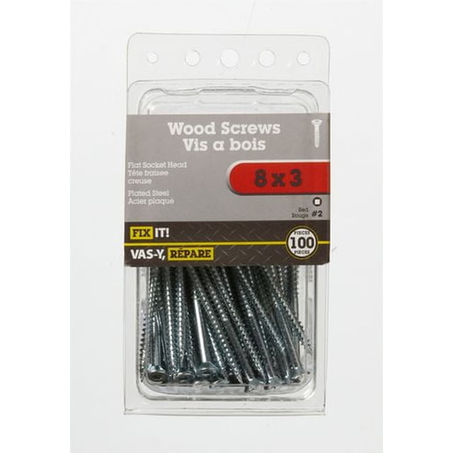 8x3" Flat Head Wood Screw 100 Pieces