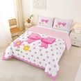 thumbnail image 2 of Erosebridal Kids Girls Cartoon Floral Bowknot Full Size Comforter Sets 3 Pieces,Teens Vintage Polka Dots Bedding Sets,Pink Reversible,Lightweight Room Decor, 2 of 6