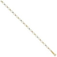 thumbnail image 2 of Real 14kt Tri-color Oval Link Tri-color Mirror Beads Chain Bracelet; 7.5 inch; for Adults and Teens; for Women and Men, 2 of 3