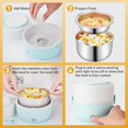 thumbnail image 5 of Electric Lunch Box Food Warmer - Detachable Stainless Steel Food Warming Rice Cooker - (Blue), 5 of 5