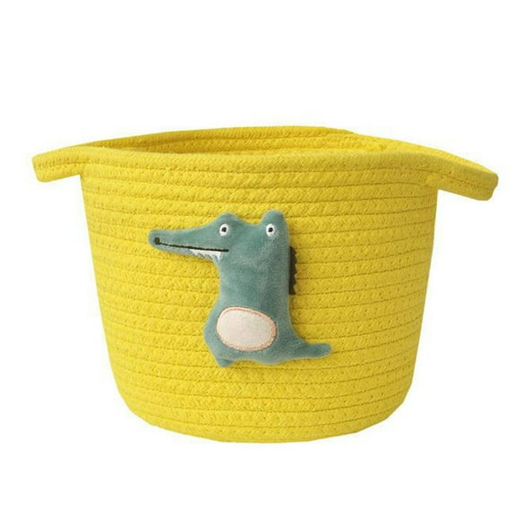 Vikakiooze 2023 Handmade Cotton Woven Basket Cartoon Desktop Storage Basket s Storage