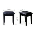 thumbnail image 5 of Modern Design Solid Wood Stool, PU Leather Material, Square Stool Suitable for Bedroom Living Room Entrance， 264lbs Load -black, 5 of 5