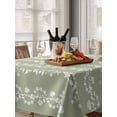 thumbnail image 6 of Sage Green Spring Leaves Table Cloth, Waterproof Tablecloth for Rectangle Tables, Pastoral Botanical Striped Flowers Reusable Washable Fabric Table Cover for Restaurant Kitchen Dining Tables 60"x102", 6 of 9