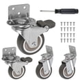 thumbnail image 2 of 4Pcs 1/2inch Furniture Casters 360° Rotational L-Shaped Soft Rubber Caster Wheels With Brake Silent Roller DIY Home Accessory ,Reliable, 2 of 7