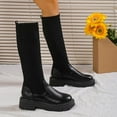 thumbnail image 5 of Wavsuf Combat Boots for Women Mid Calf Low Heel Winter Chunky Black Shoes Size 41, 5 of 9