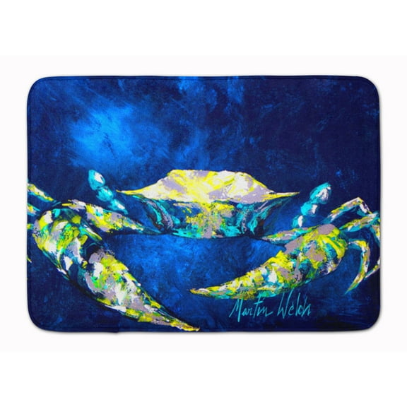 Carolines Treasures MW1101RUG Crab Blue Machine Washable Memory Foam Mat 19 X 27" multicolor