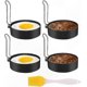thumbnail image 1 of 4-Piece Non-Stick Egg Rings for Frying Eggs, Pancakes, Omelettes, and Crumpets, 1 of 4