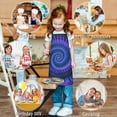 thumbnail image 6 of Blue Purple Tie Dye Mandala Pattern Kids Aprons for Girls and Boys,Adjustable Neck Strap Toddler Aprons for Kids Cooking Baking, 6 of 6