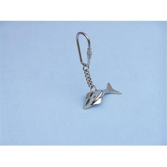 Handcrafted Model Ships K-257 Solid Brass Dolphin Key Chain 4 in. Nautical Accents Decorative Accent