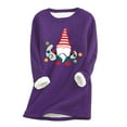 thumbnail image 2 of Chandails en Molleton Femmes Mode Décontractée Hiver Plus Polaire Chaud Imprimé de Noël Haut Tenues Femmes Filles en Liquidation, 2 of 5