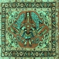 thumbnail image 1 of Ahgly Company Indoor Square Persian Turquoise Blue Traditional Area Rugs, 6' Square, 1 of 4