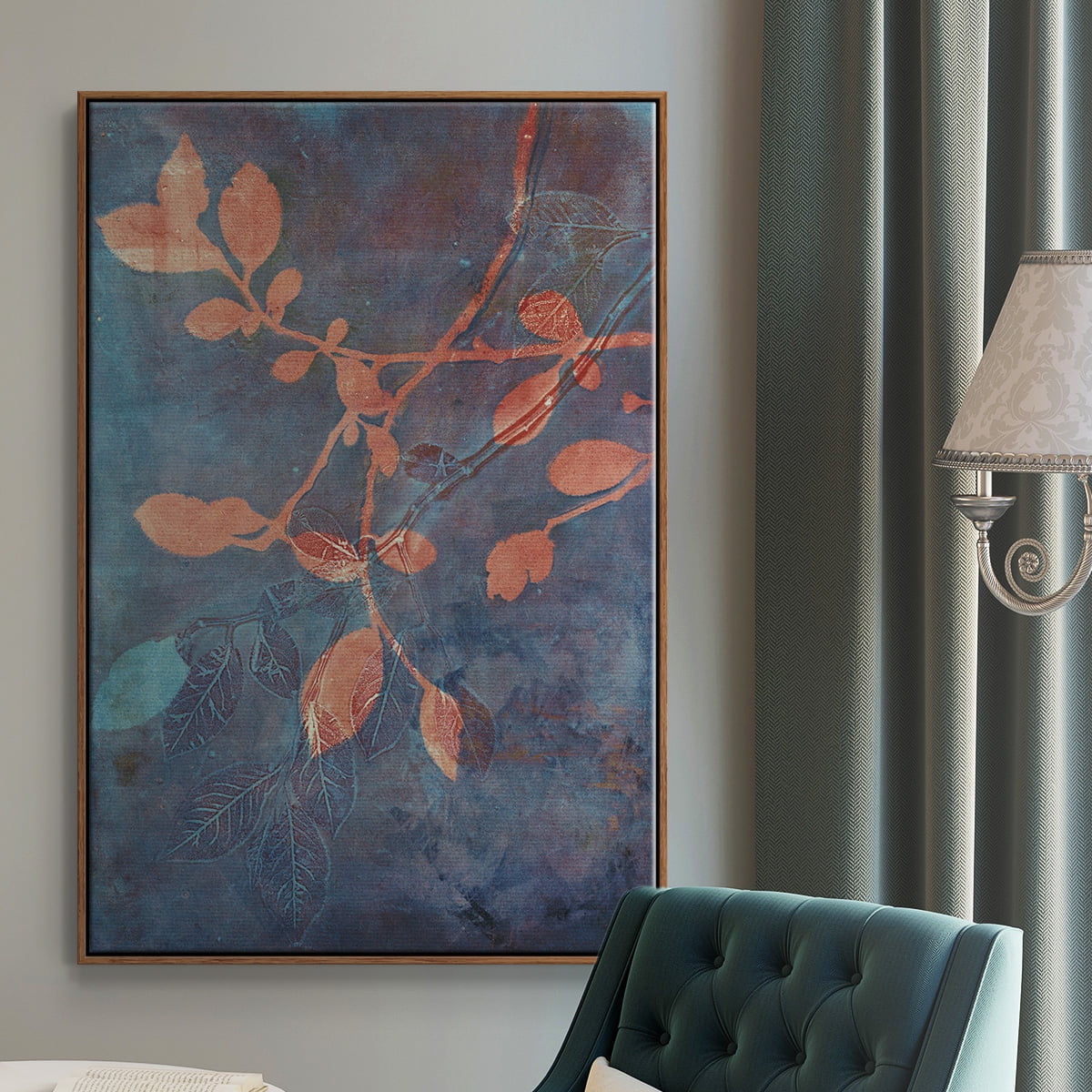 Branching Out XVIII Framed Premium Gallery Wrapped Canvas - Ready to Hang - 25 x 37 - Walnut Floating Frame