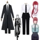 thumbnail image 2 of Disfraz de motosierra Makima para hombre y mujer, camisa de gabardina negra, peluca roja, uniforme de Cosplay, ropa de Halloween, 2 of 4
