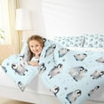 thumbnail image 4 of Manfei Cartoon Penguin Child Bedding Comforter Set, Cute Stars Print Twin Comforter Sets, Kawaii Antarctic Animal Reversible Bedding Set, Microfiber Bedroom Decor, 2-Piece, 4 of 8